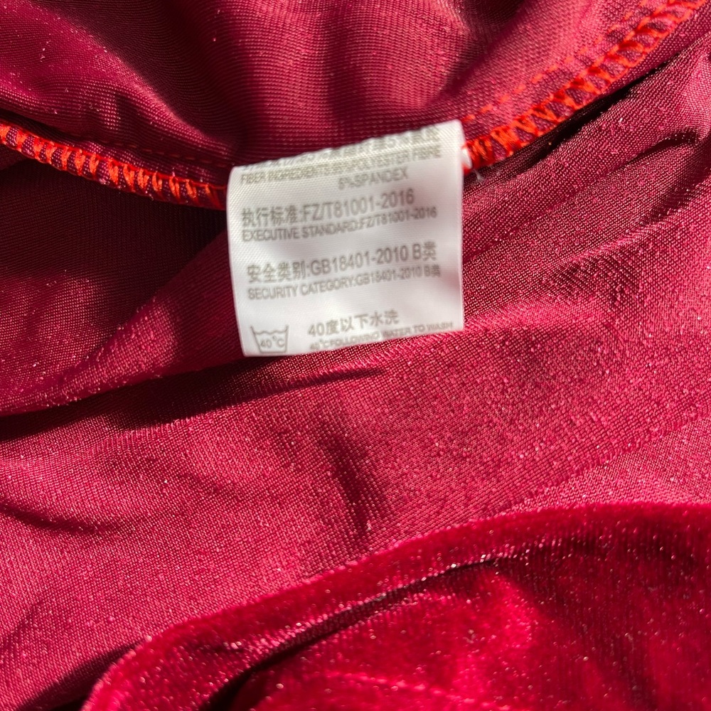 Ruby Red Velvet Velour Short Robe - Picture 6 of 10